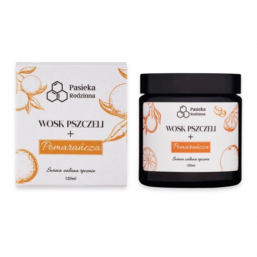 Świeca zapachowa wosk pszczeli 120 ml Pomarańcza