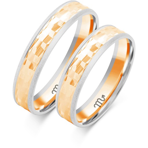 ŚLUBNE 14K MODNE OBRĄCZKI 4.5mm SOCZEWKA GRAWER