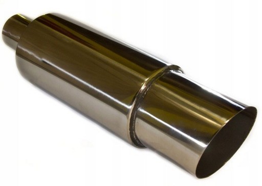 TŁUMIK SPORTOWY PRZELOTOWY Fi90 montaż 2,25'' 57mm BM SPORT STAL NIERDZEWNA