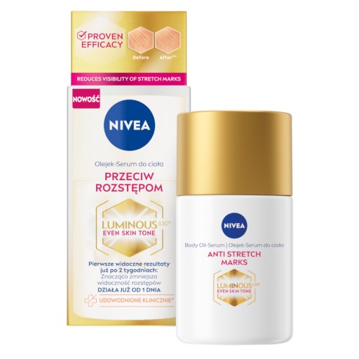 NIVEA LUMINOUS 630 Olejek - serum do ciała na rozstępy przebarwienia 100 ml