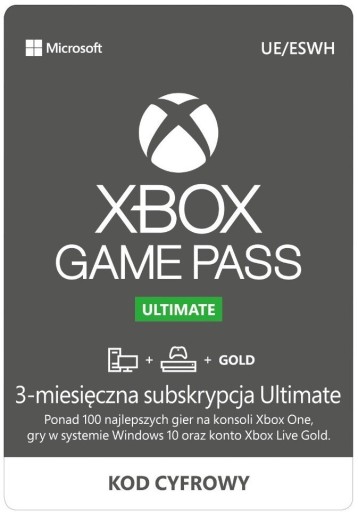 Subskrypcja Xbox Game Pass Ultimate 3 miesiące 90 dni kod klucz PL BEZ VPN