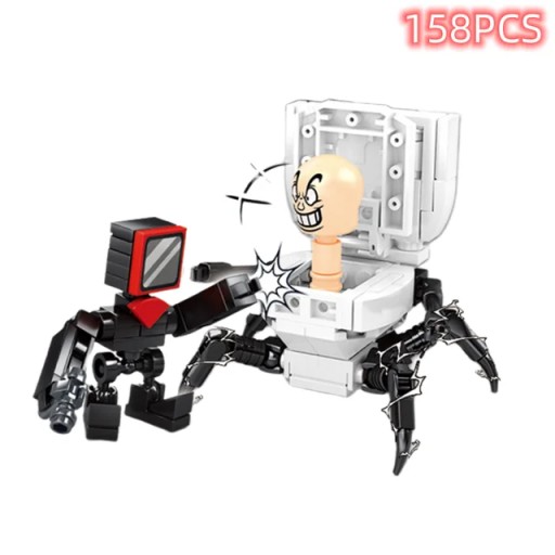 Skibidi Toilet Surveillance Man TV Compatible Building Blocks Mini Model