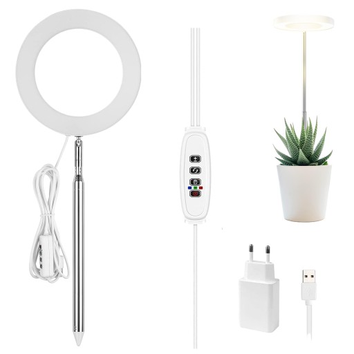LAMPA DO WZROSTU UPRAWY ROŚLIN LED ANIELSKIE ŚWIATŁO PIERŚCIENIOWE