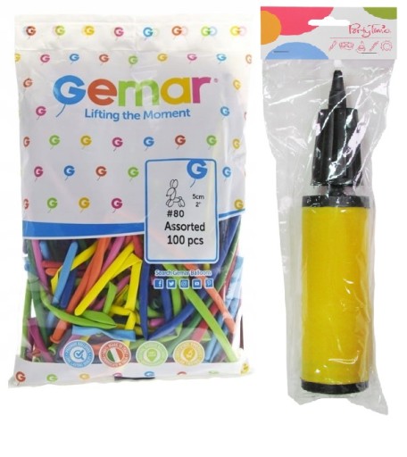 Balony do modelowania GEMAR rurki 100szt + pompka