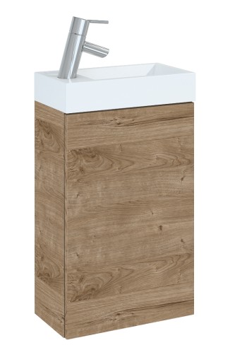 Zestaw Young Basic szafka dąb, biała umywalka 40cm