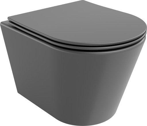 MEXEN RICO MISKA WC RIMLESS DESKA SZARA MAT