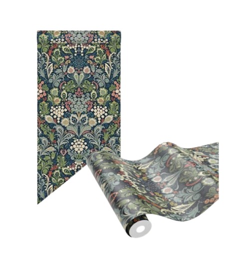 SAMOPRZYLEPNA TAPETA WINYLOWA VINTAGE KWIATY 3M zielony