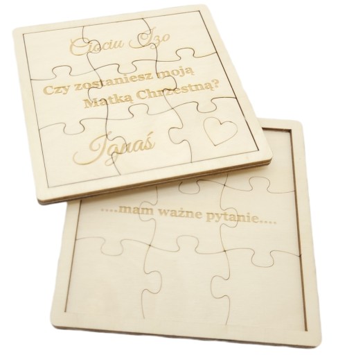 PROŚBA CIOCIU CZY ZOSTANIESZ MOJĄ CHRZESTNĄ PUZZLE