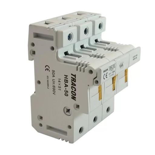 Modułowa podstawa bezpieczników cylindrycznych 50A 14x51 HBA-3P-50 Tracon