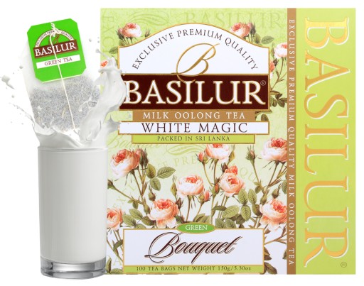 Basilur WHITE MAGIC zielona herbata Milk Oolong MLECZNA saszetki - 100x1,5g