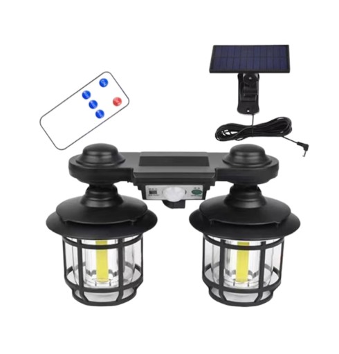 LAMPA KINKIET LED CZARNY ŚCIENNY LAMPA SŁONECZNA