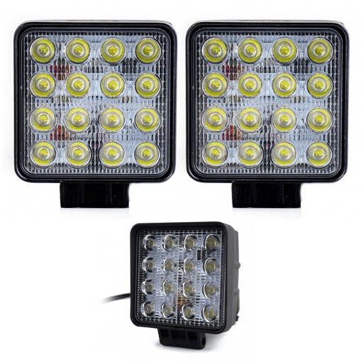 LAMPA ROBOCZA 16 LED 43W 12V 24V CERTYFIKAT x2 halogen LED