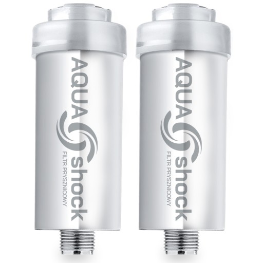 FILTR WODY PRYSZNICOWY AQUA shock SREBRNY CHROM DO PRYSZNICA x2