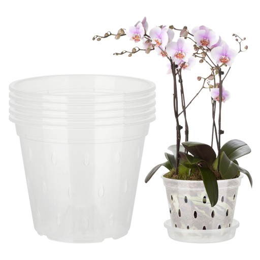 DONICZKI DO ORCHIDEI PRZEZROCZYSTY Z OTWORAMI 5