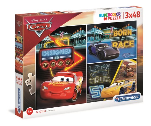 Puzzle SuperColor Disney Cars 3x48 el. k-25235