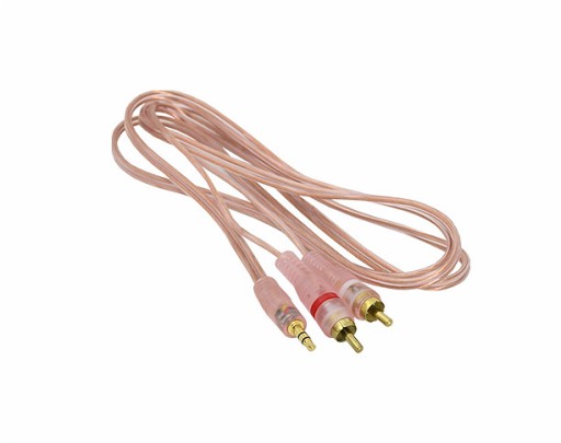 Kabel Jack 3.5 - 2 wtyki RCA 1.5m przeźroczysty