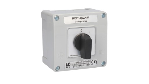 Łącznik krzywkowy 0-1 3P 16A w obudowie IP65