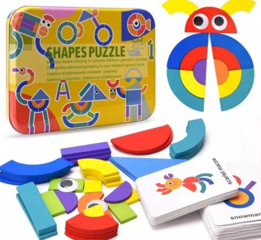 UKŁADANKA MONTESSORI GRA LOGICZNA PUZZLE DREWNIANE