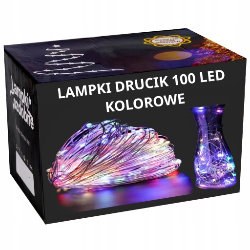 LAMPKI CHOINKOWE DRUCIK NA PRĄD MICRO LED KOLOROWE