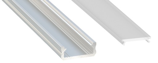 PROFIL ALUMINIOWY PŁASKI DO TAŚM LED 2m Z KLOSZEM