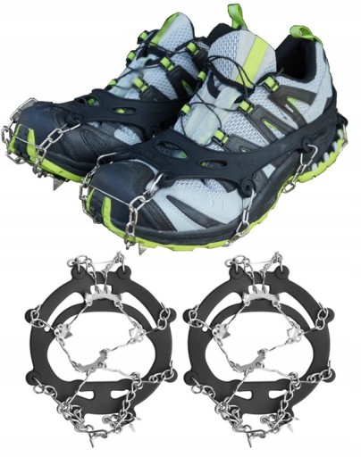 Raki Na Buty r.38-45 Czarne Kolce Antypoślizgowe Na Buty W Góry