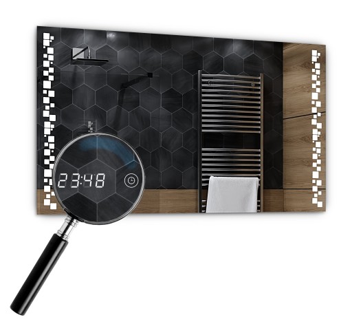 Lustro LED 170x100cm Zegarek Dotykowy LED Detroid