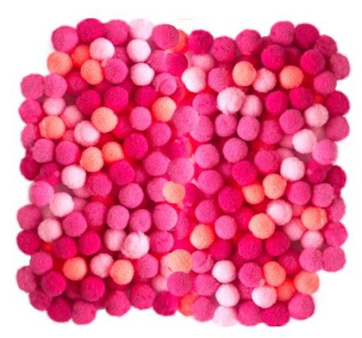 POMPONIKI DEKORACYJNE 1CM różowe 120 sztuk