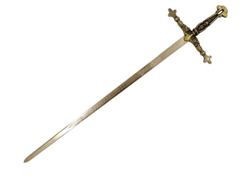 Stalowy Miecz Rycerski Krzyżowców Replika 73 cm Miecz dekoracyjny
