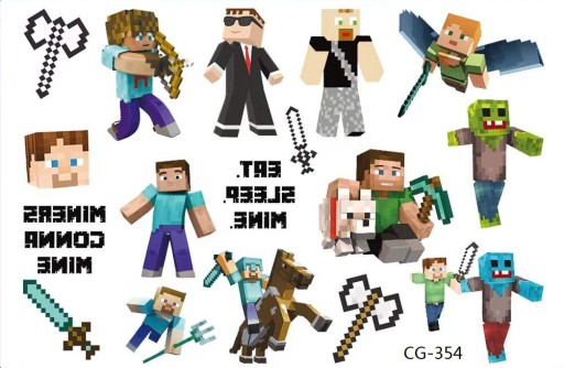 Tatuaż zmywalny dla dzieci MINECRAFT CG354