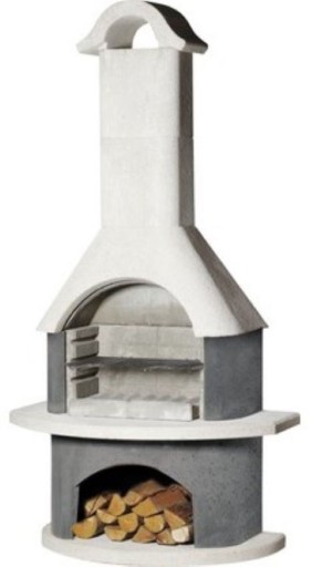 Kominek Do Grillowania Buschbeck Meran 65 x 110 x 210 cm Beton Antracytowy