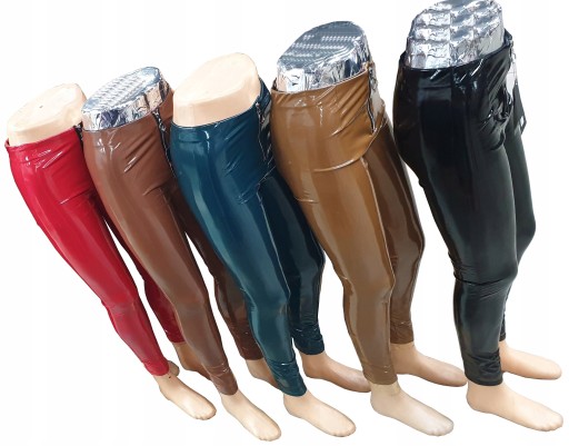 LEGGINSY WINYLOWE GETRY WINYL SPODNIE RURKI LATEKS