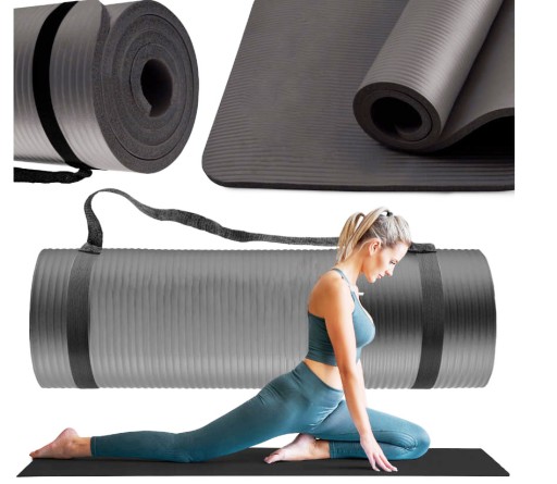 MATA DO ĆWICZEŃ DO JOGI FITNESS PILATES SZARA