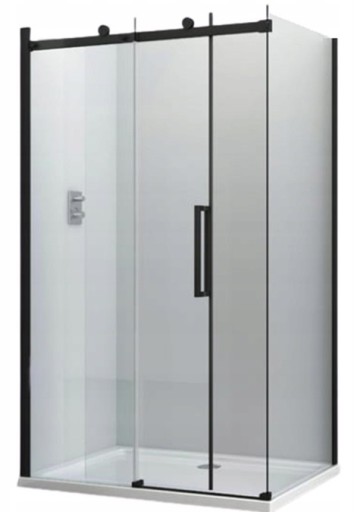 KABINA PRZESUWNA 120x100 CZARNE PROFILE 8mm