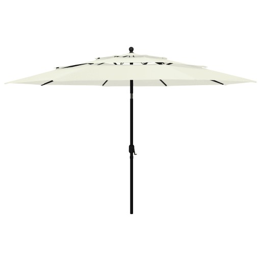 vidaXL 3-poziomowy parasol na aluminiowym słupku, piaskowy, 3,5 m, 313876