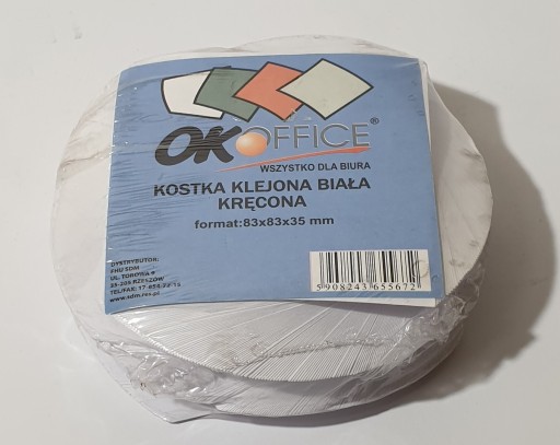 Kostka Klejona z Białymi kartkami kręcona 83x83x35
