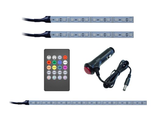 Oświetlenie auta RGB LED 2x12 LED music + bagaż