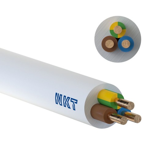 Przewód instalacyjny okrągły YDY 3x1,5 miedziany kabel 450/750V 1 m NKT