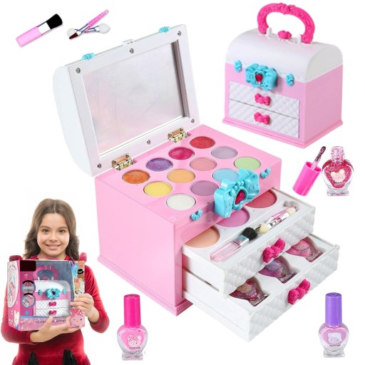 KUFEREK KOSMETYKÓW DO MAKIJAŻU I PAZNOKCI MAKEUP DLA DZIECI CIENIE RÓŻE