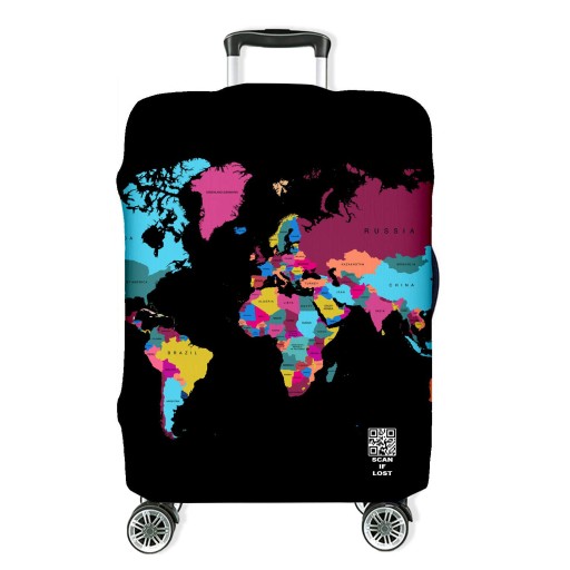 Pokrowiec na Walizkę Ochronny Etui Rozmiar M Nadruk Fullprint W3 Mapa