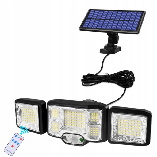 Lampa Solarna Zewnętrzna CZUJKA RUCHU 3 Reflektory