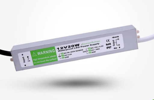ZASILACZ WODOODPORNY 12V 20W 1,7A IP67 DO TAŚM LED