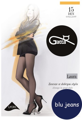 GATTA rajstopy LAURA 15 den LYCRA blu jeans # 3 M