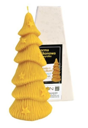 Forma silikonowa Choinka z gwiazdkami - wys. 19cm