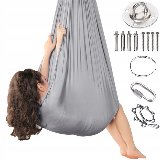 CHUSTA AKROBATYCZNA SENSORYCZNA AERIAL JOGA hamak do jogi +MOCOWANIE