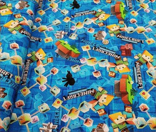 Dzianina dresowa MINECRAFX-3 EDUKACJA -CYFRA -FQ
