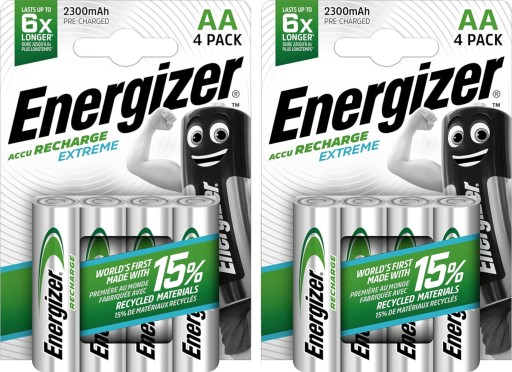 8x Akumulatorki ENERGIZER Extreme AA R6 HR6 NH15 1,2V 2300mAh