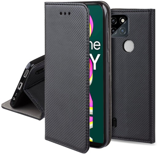 Etui z EKOSKÓRY MAGNET + SZKŁO do REALME C21Y C25Y