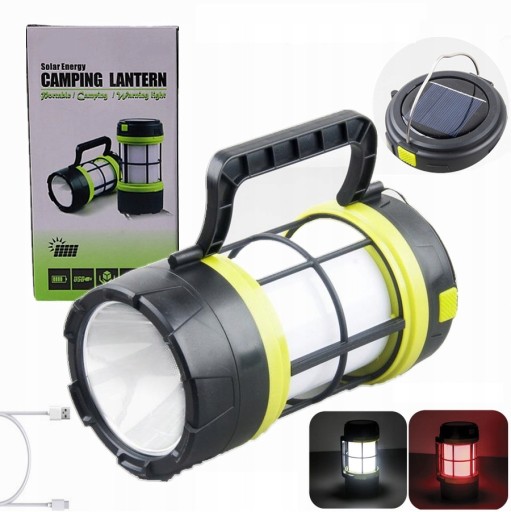 LATARKA KEMPINGOWA SOLARNA POWERBANK wisząca