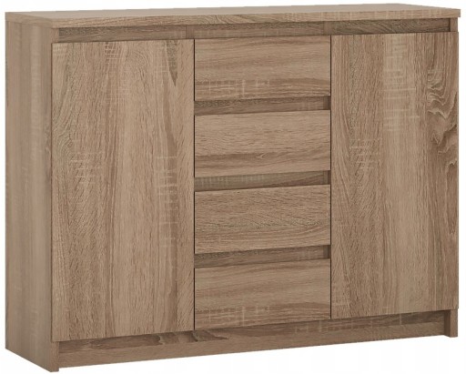 KOMODA SZAFKA WIOLETTA 2D4S 110 CM DĄB TRUFLOWY MAT MAFMEBLE