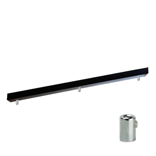 Podsufitka Prostokątna 80cm czarna Maskownica 3 ot